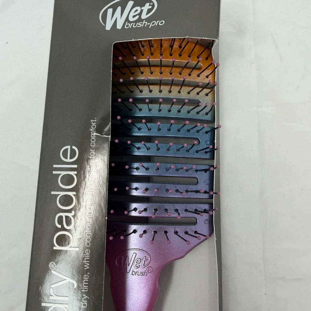 Wet Brush Pro Flex Dry Paddle Ombre Purple Blue Vented Hair Brush HeatFlex NEW